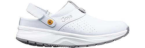 JOYA IQ ESD W White, Damenclogs aus Leder, für die tägliche Arbeit im Garten, rutschfeste Arbeitsschuhe, Weiß, 37 von JOYA