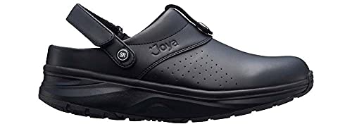 JOYA IQ SR M Black, Herrenclogs aus Leder, für die tägliche Arbeit im Garten, rutschfeste Arbeitsschuhe, Schwarz, 43 von JOYA