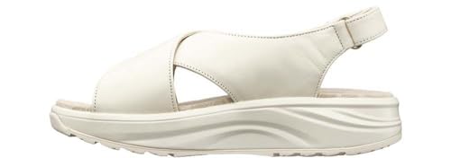 JOYA Lisbon White, Damen Cross-Sandale aus Premiumleder mit verstellbarem Klettverschluss, weiß, 38 von JOYA