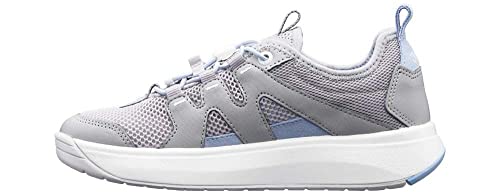 JOYA Marbella Light Grey, Damen Sommerschuh aus Air-Mesh mit elastischen Schnürsenkeln, hellgrau, 35 2/3 von JOYA