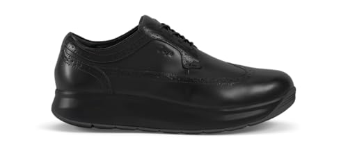 JOYA Paso Fino III Black - Eleganter Brogue-Derby Herrenschuh aus glattem Vollnarbenleder mit weichem Leder- und Textilfutter, leicht gepolstert im Vorderfußbereich. von JOYA