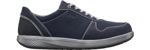 JOYA Sven Blue II, Trendiger Herrensneaker für entspanntes Gehen, mit weichem und robustem Obermaterial aus Nubuk- sowie Veloursleder und Massageeffekt an der Fußsohle, in dunklem Blau von JOYA