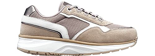 JOYA Tina II Beige/White, Damensneaker aus Nubuk, Leder und Mesh, für die tägliche Belastung, Bequeme Schnürsneaker, Beige/Weiß, 35 2/3 von JOYA