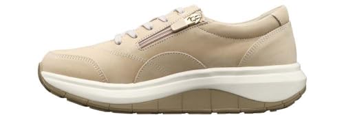 JOYA Venice Zip Beige, Halbschuhe für Damen aus Nubukleder, mit zusätzlichem Reißverschluss, beige, 39 2/3 von JOYA