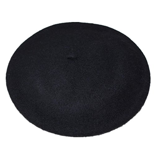 JOYHY Damen Solide Klassisch Französisch Stil Baskenmütze Mütze Hut Schwarz von JOYHY