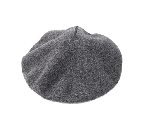 JOYHY Herren Unifarbe Wolle Künstler Französischer Baskenmütze Barette Hüte Rauchgrau von JOYHY