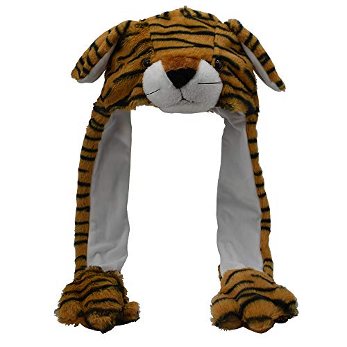 JOYHY Kinder Erwachsene Plüsch Hut Ohr Moving Ear Flap Hut mit Pfote Tiger JOYHY Kinder Erwachsene Plüsch Hut Ohr Moving Ear Flap Hut mit Pfote Tiger von JOYHY