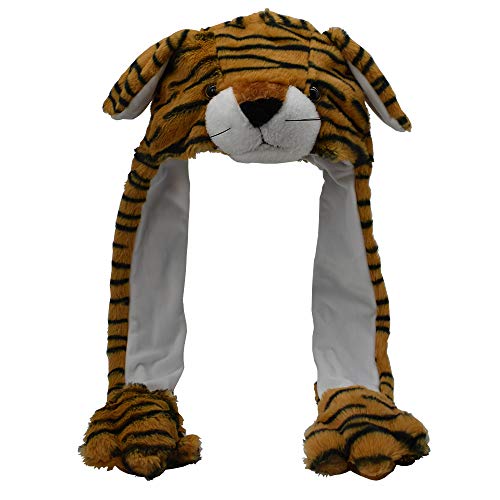 JOYHY Kinder Erwachsene Plüsch Hut Ohr Moving Ear Flap Hut mit Pfote Tiger von JOYHY