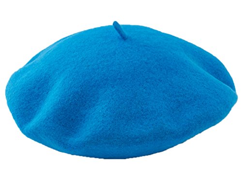 JOYHY Kinder Mädchen Jungs Wolle Französisch Stil Baskenmütze Mütze Caps Acid Blue von JOYHY