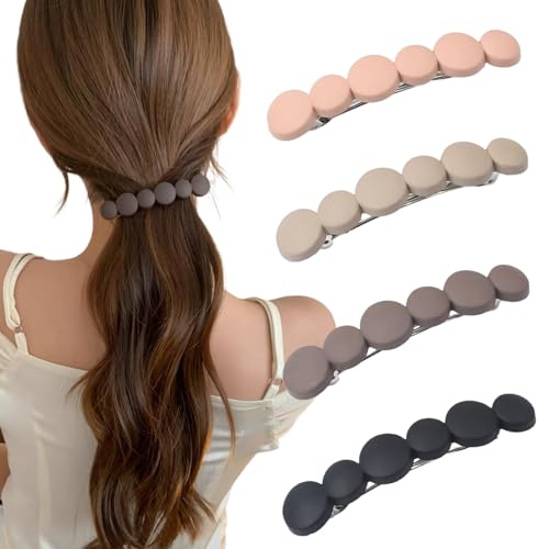4 Stück Französische Haarspangen Damen Hair Clip Set Dünnes Haar Automatische Haarspange Klein Hair Clip Set Für Frauen Mädchen von JOYIAL