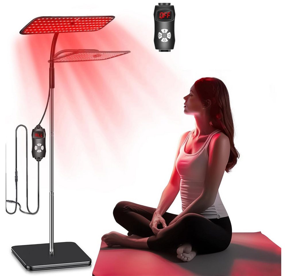 JOYOLEDER Infrarotlampe Rotlichtlampe mit Ständer, 660nm & 850nm Rotlicht Therapie mit Timer, und Flexibler Schwanenhals, Infarotlichtlampe für Den Hausgebrauch von JOYOLEDER