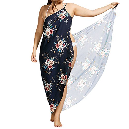 JOYORUN Damen V-Ausschnitt Lang Kleid Sommer-Strand-Wickelkleid Bademantel Handtuch Reise Spa Schwimmen Große Größe … von JOYORUN