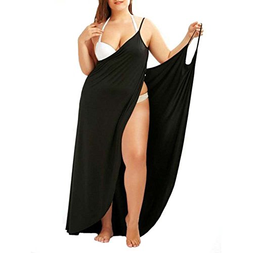 JOYORUN Damen V-Ausschnitt Lang Kleid Sommer-Strand-Wickelkleid Bademantel Handtuch Reise Spa Schwimmen Große Größe von JOYORUN