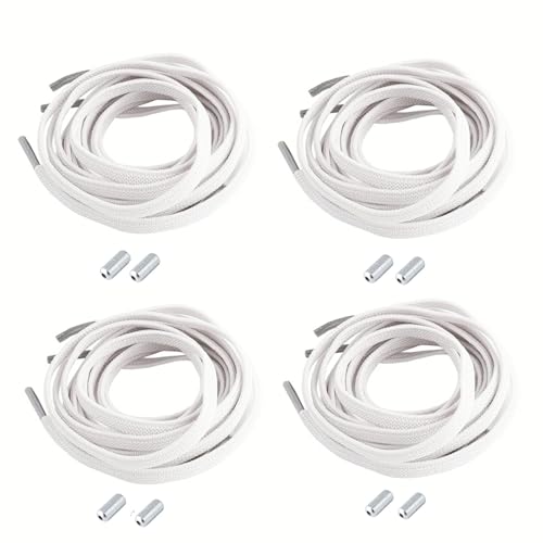 Elastische Schnürsenkel Ohne Binden Kinder mit Metallkapseln 100cm 4 Paar, Schnürsenkel Schnellverschluss Flexible GummiSchnürsenkel Ohne Binden Gummi-schnürsenkel Weiß Weisse Gummi-schnürsenkel von JOYSKY