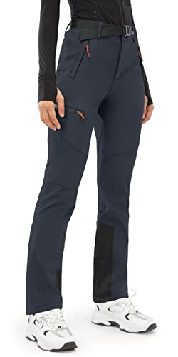 JOYSPELS Damen Skihose wasserdichte Softshellhose Winter Damen Wanderhose Outdoorhose, Navyblau, XS von JOYSPELS