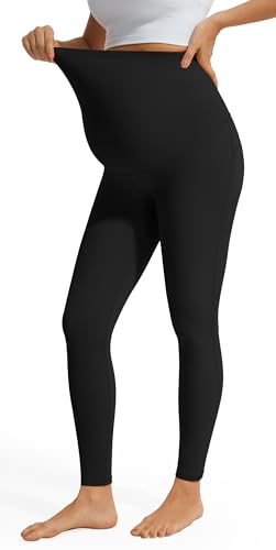 JOYSPELS Damen Umstandsleggings über dem Bauch, Workout, weich, dehnbar, Kompression, vielseitig einsetzbar, Schwangerschaft, Yogahose, Schwarz, S von JOYSPELS