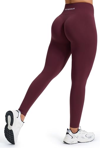 JOYSPELS Gym Sport Leggings Damen, Sporthose Damen Lang Blickdicht Po Push Up Booty Lifting Seamless Leggins Tights Cordovan S von JOYSPELS