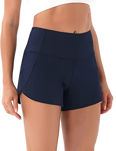 JOYSPELS Kurze Jogginghose Damen, Kurze Sporthose Damen Radlerhose Kurz Laufhose Shorts, Dunkelblau M von JOYSPELS