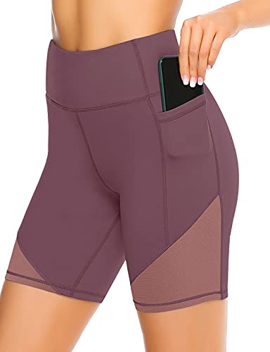 JOYSPELS Kurze Sporthose Damen, Radlerhose Damen Kurz Laufhose Leggings Sport Biker Running Yoga Fitness Shorts Rot S von JOYSPELS