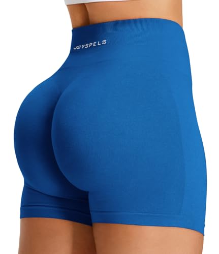 JOYSPELS Kurze Sporthose Damen Sport Shorts, High Waist Radlerhose Kurz Leggings Push Up Gym Laufhose Scrunch Leggins Sommer(Eisvogelblau,M) von JOYSPELS