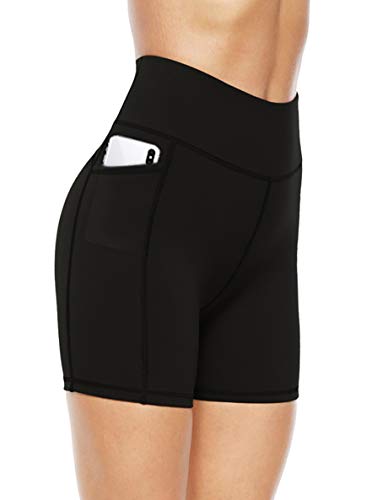 JOYSPELS Radlerhose Damen Kurze Hose Sporthose Leggins Laufhose Kurz, Schwarz, XXL von JOYSPELS