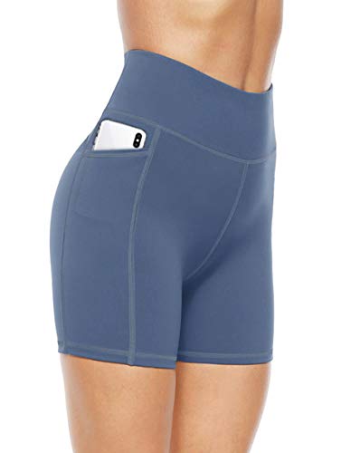 JOYSPELS Kurze Sporthose Radlerhose Damen High Waist Kurze Hose Leggings Laufhose Damen Kurz, Blau, XL von JOYSPELS