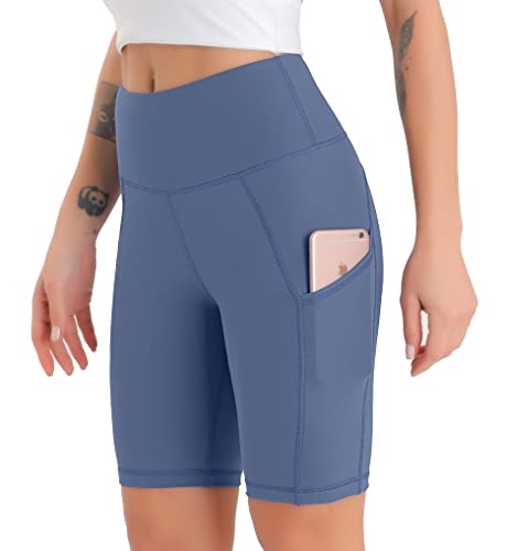 JOYSPELS Kurze Sporthose Radlerhose Damen High Waist Kurze Hose Leggings Laufhose Damen Kurz, Blau, XS von JOYSPELS