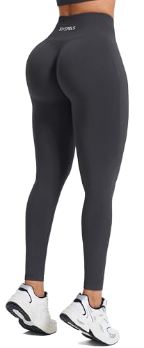 JOYSPELS Sport Leggings Damen, High Waist Sporthose Blickdicht Sportleggins Gym Leggins Push Up Yogahose, Dunkelgrau XS von JOYSPELS