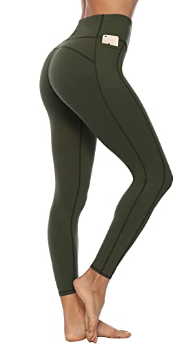 JOYSPELS Leggings Damen, Sporthose Damen Yogahose Sportleggins, Olivgrün, L von JOYSPELS