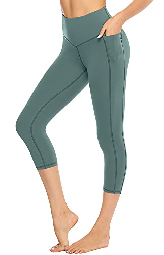 JOYSPELS Leggings Damen 3/4 Hose Leggins Capri Sporthose, Türkis, XS von JOYSPELS