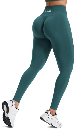 JOYSPELS Sport Leggings Damen, High Waist Sporthose Blickdicht Sportleggins Gym Leggins Push Up Yogahose, Antiktürkis L von JOYSPELS