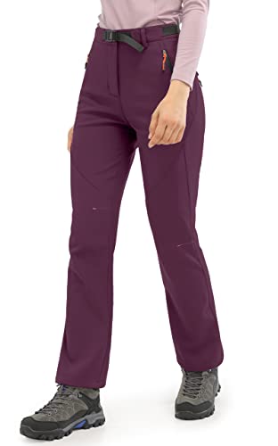 JOYSPELS Skihose Damen, Winddichte Gefütterte Softshellhose Damen Winter wasserdichte Wanderhose Rot, S von JOYSPELS