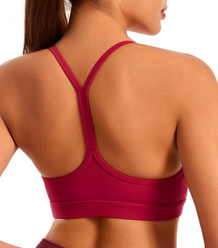 JOYSPELS Sport BH Damen ohne Buegel Gepolstert Bustier trägerloser Crop Tops Yoga Bra Workout Yoga Top Fitness Rot XL von JOYSPELS