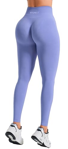 JOYSPELS Sport Leggings Damen, High Waist Sporthose Blickdicht Sportleggins Gym Leggins Push Up Yogahose, Hortensie XS von JOYSPELS