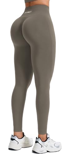 JOYSPELS Sport Leggings Damen, High Waist Sporthose Blickdicht Sportleggins Gym Leggins Push Up Yogahose, Perlbeige L von JOYSPELS