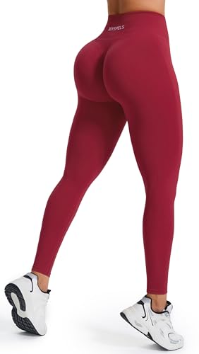 JOYSPELS Sport Leggings Damen, High Waist Sporthose Blickdicht Sportleggins Gym Leggins Push Up Yogahose, Verkehrsrot S von JOYSPELS