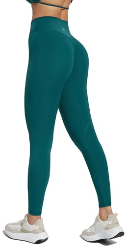 JOYSPELS Sport Leggings Damen Blickdicht Gym Sporthose Scrunch Leggins Push Up Laufhose Yogahose, Wolltürkis L von JOYSPELS