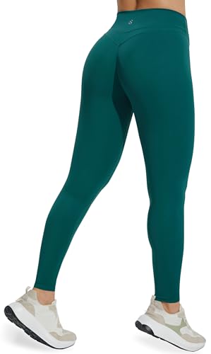 JOYSPELS Sport Leggings Damen Gym Sporthose Leggings Damen High Waist Shape Blickdicht Lang Yogahose Taschen DunkleTrauben S von JOYSPELS