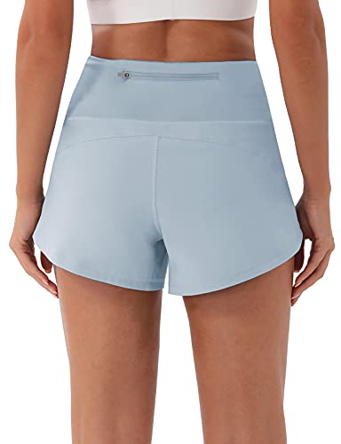 JOYSPELS Sport Shorts Damen Sommer, Kurze Sporthose Damen Laufhose Kurz Jogginghose Hose, Hellblau L von JOYSPELS