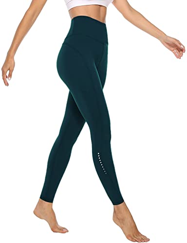 JOYSPELS Sporthose Damen, Leggings Damen Yogahose Sportleggins Lang Sportbekleidung, Dunkelgrün XL von JOYSPELS