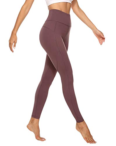 JOYSPELS Sporthose Damen Lang, Sport Leggins für Damen High Waist, Yoga Leggings Yogahose Sportleggins Tights, Braunrot, L von JOYSPELS