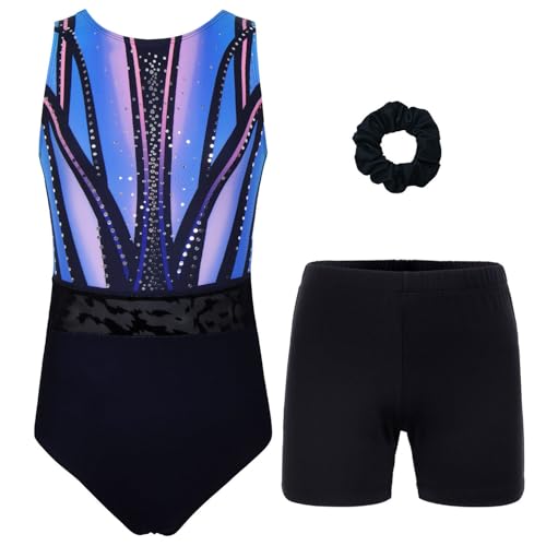 JOYSTREAM Gymnastikanzug für Mädchen, Erwachsene, Kinder, mit Shorts, Sportbekleidung, Königsblauer Diamant, CL(9-10Years) von JOYSTREAM
