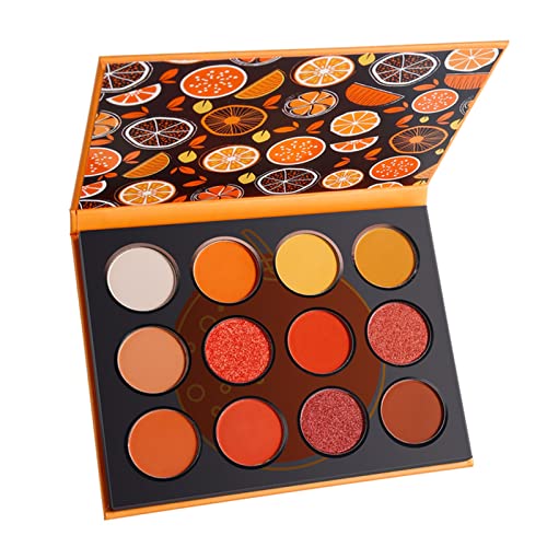 Beauty palette 20pcs / lot Red Lidschatten-Palette Kosmetik Niedliche Erröten-Lidschatten Custom Lidschatten-Palette mit Logo Make up palette(Orange) von JOYTILLGU