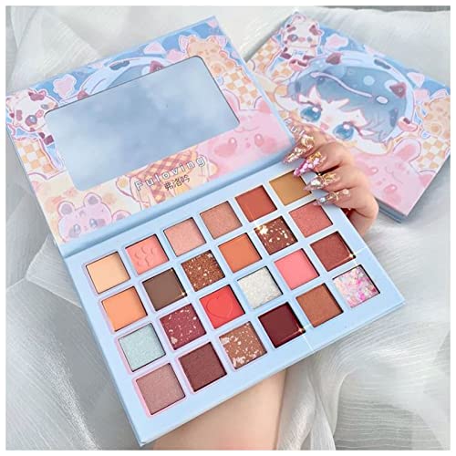 Beauty palette 24 Farben Strawberry Girl Eyeshadow-Palette Glitzer Perllegierender Lidschatten Wasserdichte Augenplatte Niedlichen Make-up Weiblichen Kosmetik Make up palette(24 Cute boy) von JOYTILLGU