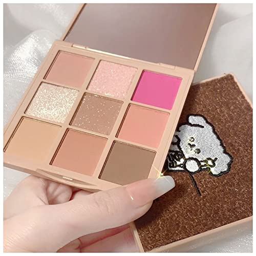Beauty palette Niedlicher Hund Perlglinge Lidschatten-Palette 9 Farbe Matte Augenteller Glitter Eye Makeup Make-up-Palette Natürliche Wasserdichte Lidschatten Make up palette(2) von JOYTILLGU