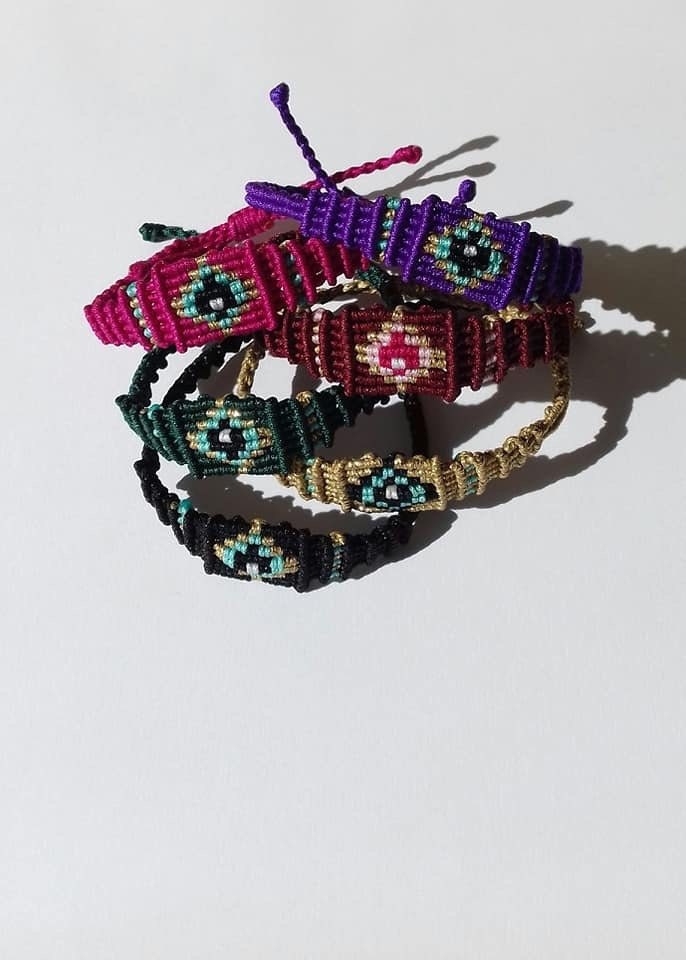 Ziggurat Baby Evil Eye Armbänder, Evil Armbänder, Makramee Eye, Makramee Armband, Makramee Schmuck, Handgemachtes Armband, Boho, Boho Style von JOYbyAndrianna