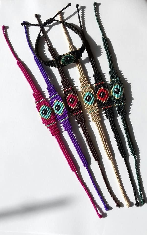 Ziggurat Evil Eye Armbänder, Makramee Armband, Evil Armband, Makramee Schmuck, Handarbeit, Boho Style, Boho, Talisman, Armbänder, Makramee von JOYbyAndrianna