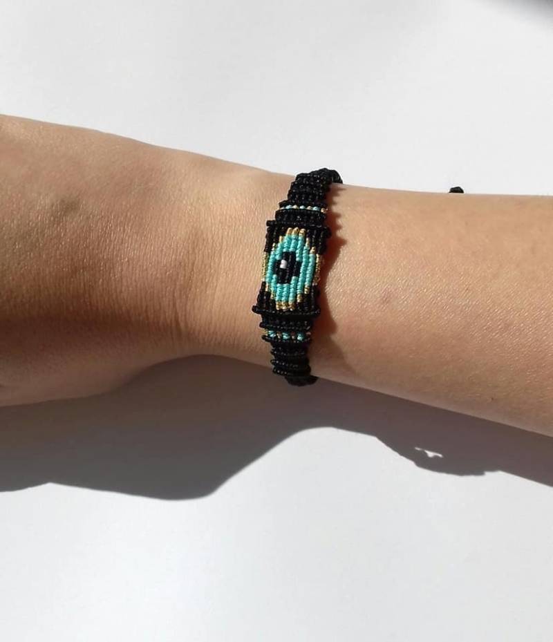Ziggurat Evil Eye Armband, Makramee Armbänder, Makramee Manschette Armbänder, Manschettenarmband, Geschenk Für Frauen, Boho Style Ziggurat Evil Eye Armband, Makramee Armbänder, Makramee Manschette Armbänder, Manschettenarmband, Geschenk Für Frauen, Boho Style von JOYbyAndrianna