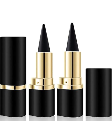 JOZMMZEOOA 2 Stück Matte Schnell Trocknender Eyeliner,Wasserfest Waterproof Gel Kajalstift Matte Schnell Trocknender Eyeliner Stick Pencil,für ein Alltägliches Anhaltend Augen Make Up(Schwarz) von JOZMMZEOOA