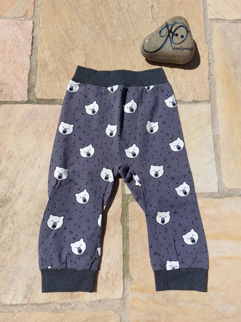 Pumphose/Babyhose Mit Eisbären Grau Größe 80 von JOhandgmacht